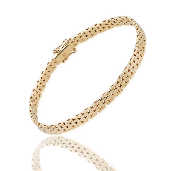Murstens 14 karat massivt guld armbånd, 16 cm og 5 rækker (5,0 mm)